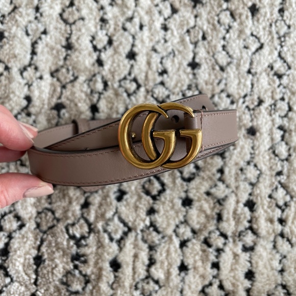 Gucci Dusty Pink GG marmont belt 85 - Picture 8 of 11